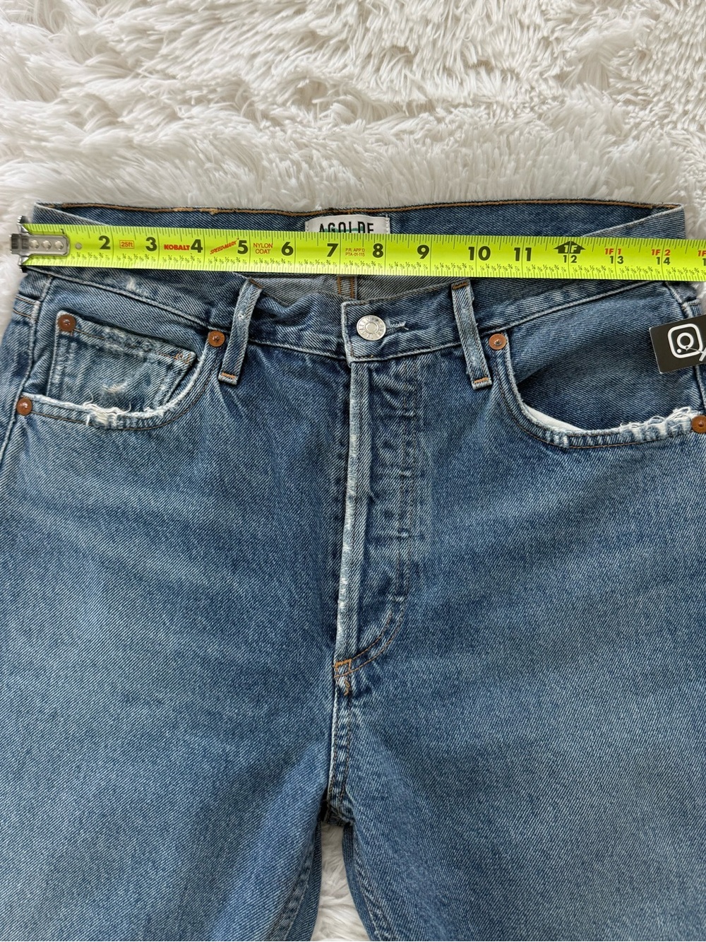 AGOLDE High Rise Button-Fly Straight Leg Jeans
